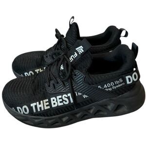 WORLDSAFETY Men's Black White Steel Toe Lightweight Non-Slip Sneakers 41